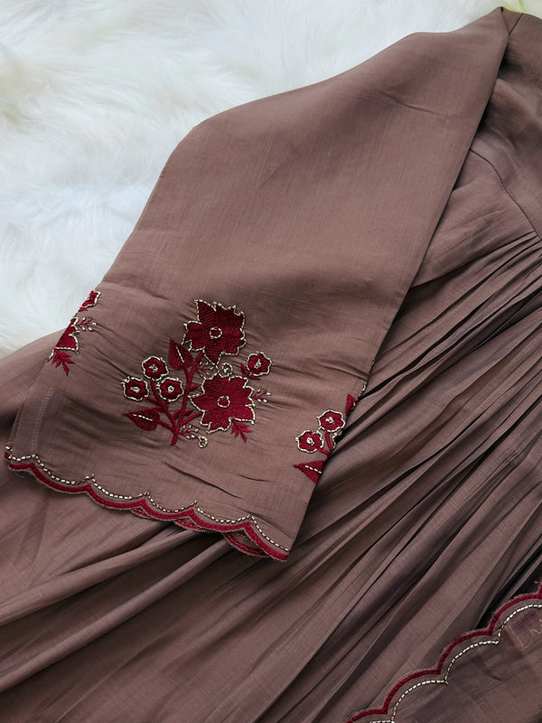 ✨ Mul Chanderi Handwork Anarkali Set