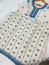 ✨ Coral Chanderi Embroidery Work Kurti