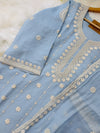 ✨ Coral Chanderi Embroidery Work Kurti