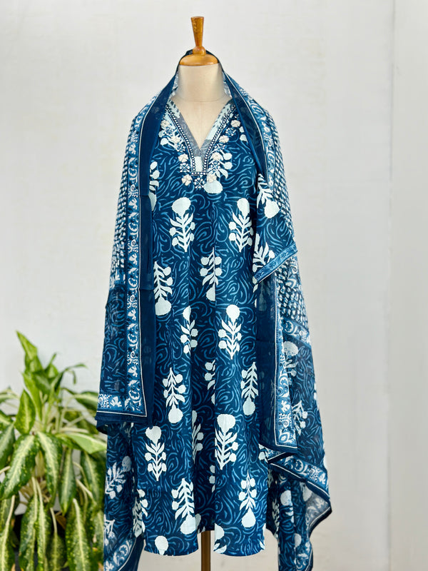 READY TO WEAR PURE COTTON KURTI SET WITH HAND WORK