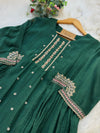 Premium Mul Chanderi Handwork Anarkali Set