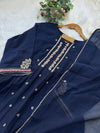Premium Mul Chanderi Handwork Anarkali Set