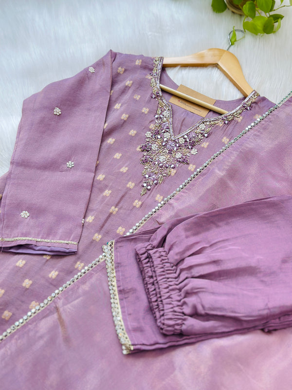 Ready to wear Tissue silk hand work kurti set