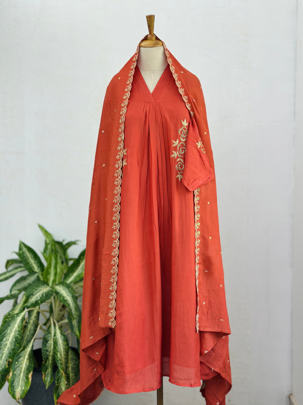 Pure mul cotton anarkali kurti set