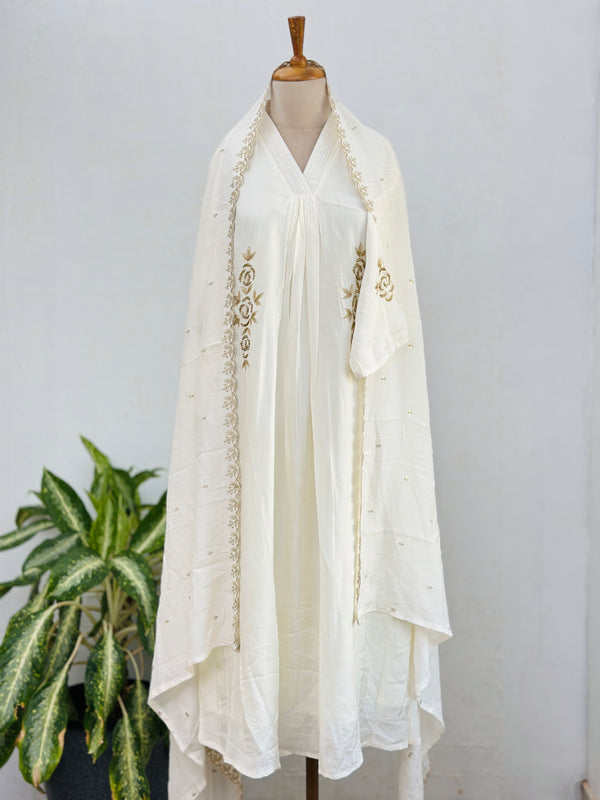 Pure mul cotton anarkali kurti set