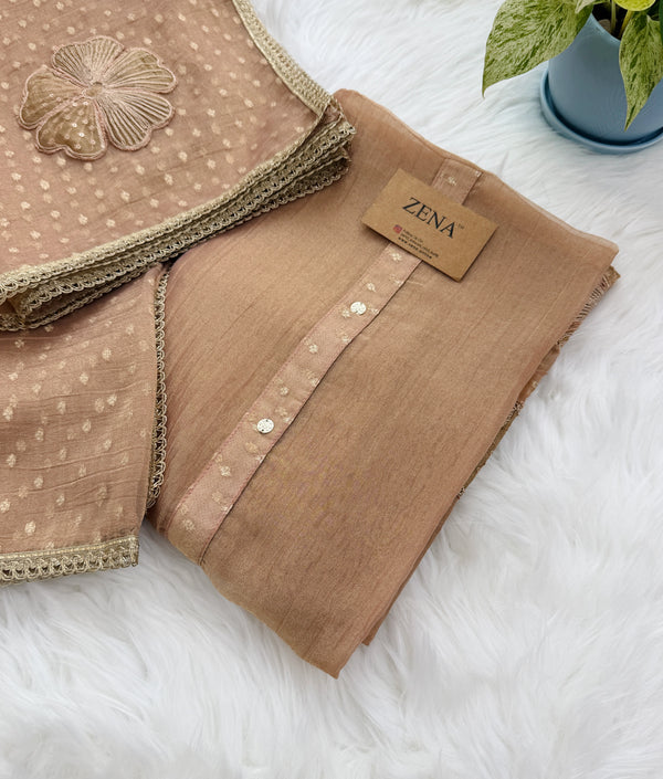 ✨ Crush Tissue Silk Jacquard Work Unstitched Suit ✨