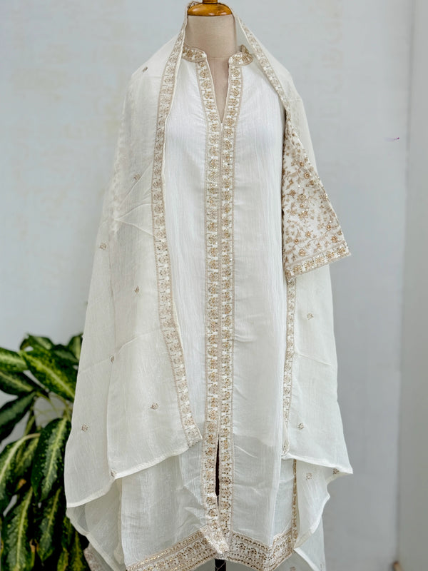 ✨ Shimmer Silk Embroidered Partywear Suit – Glow at Every Occasion