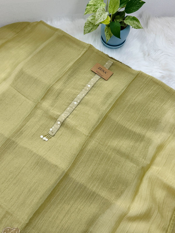 ✨ Crush Tissue Silk Jacquard Work Unstitched Suit ✨