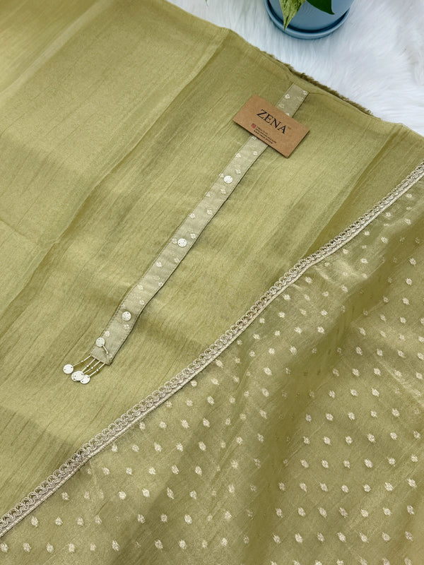 ✨ Crush Tissue Silk Jacquard Work Unstitched Suit ✨