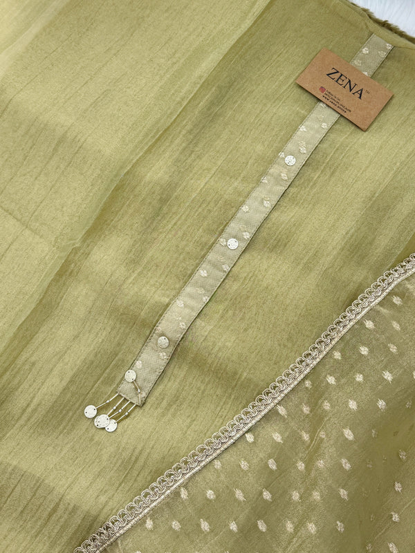 ✨ Crush Tissue Silk Jacquard Work Unstitched Suit ✨
