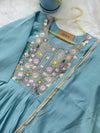 ✨ Glass Chanderi Handwork Anarkali Set ✨