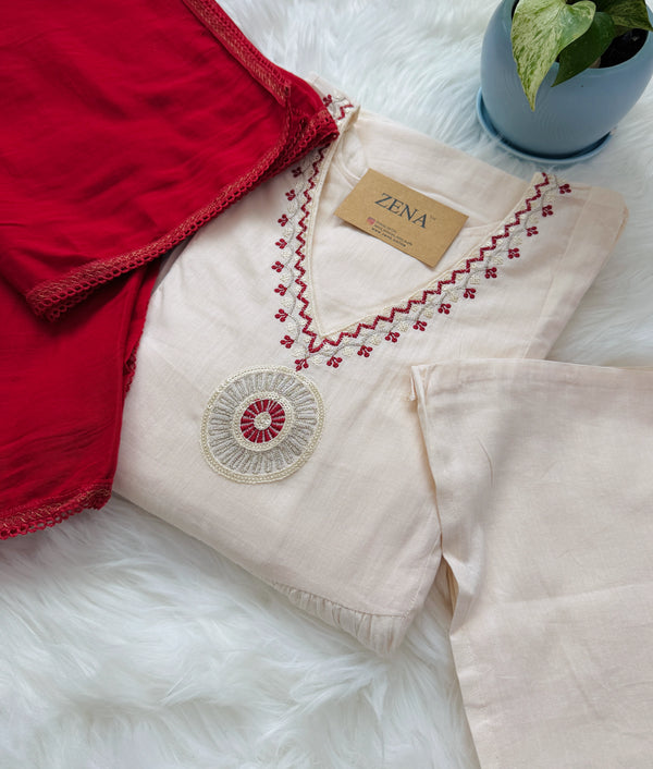 ✨ Mul Cotton Embroidered Anarkali Set ✨