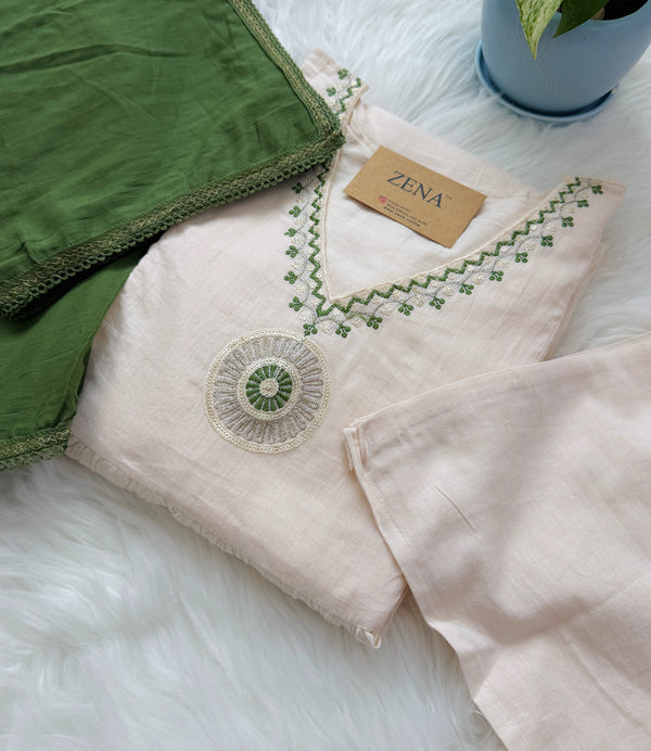 ✨ Mul Cotton Embroidered Anarkali Set ✨
