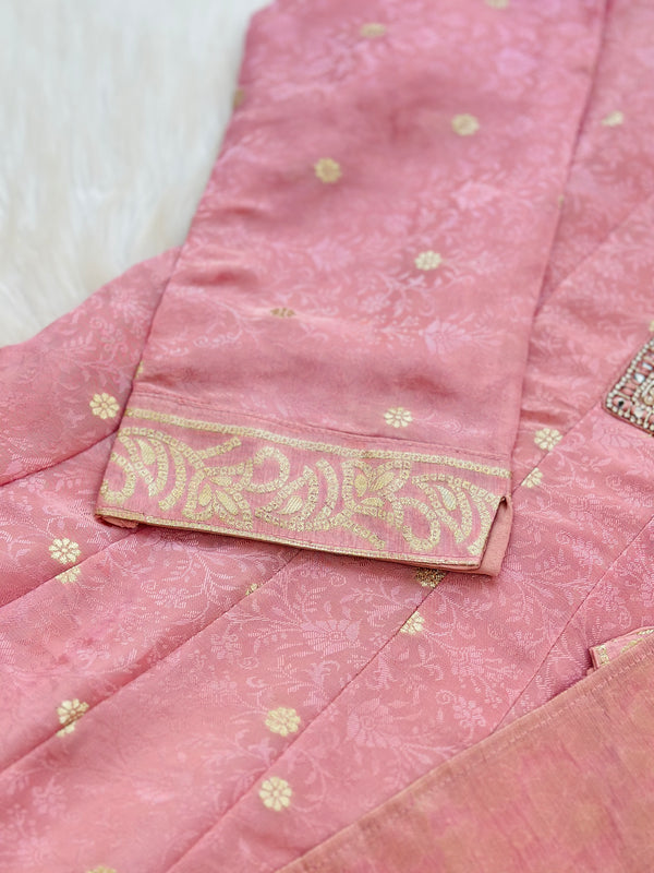 Pure Tissue Silk Kurti Set With Banarasi Dupatta