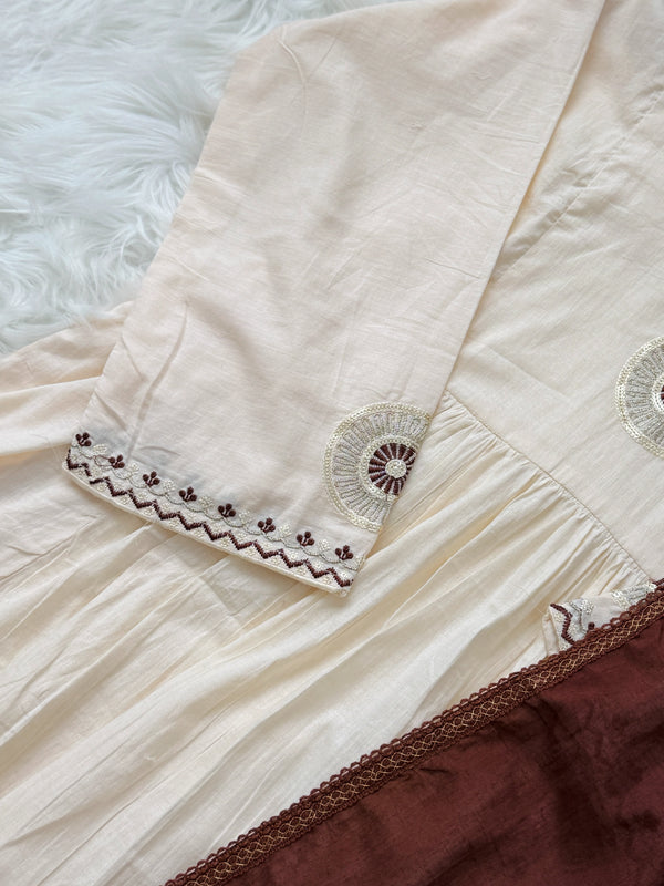 ✨ Mul Cotton Embroidered Anarkali Set ✨
