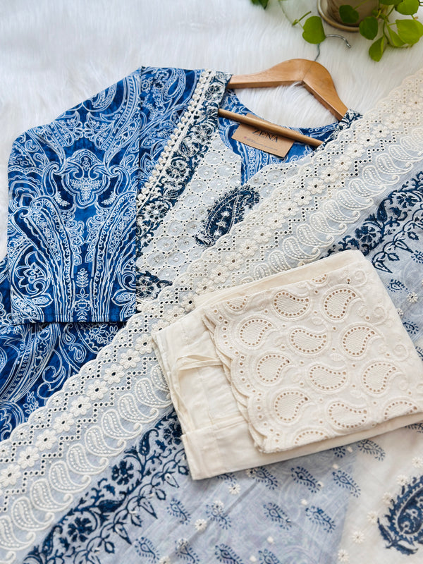 Pure cotton hakuba kurti set