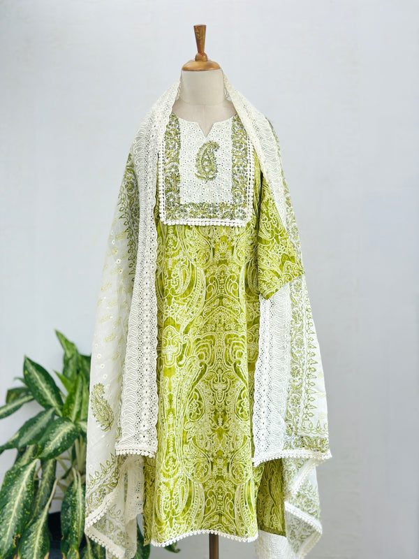 Pure cotton hakuba kurti set