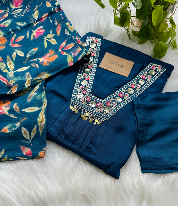 Chinnon Handwork Anarkali Kurti Set