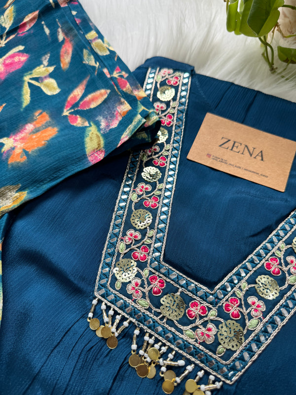 Chinnon Handwork Anarkali Kurti Set