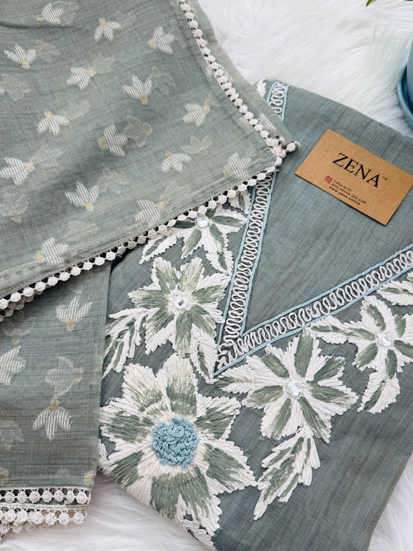 ✨ Jamdhani Cotton Unstitched Partywear Suit ✨