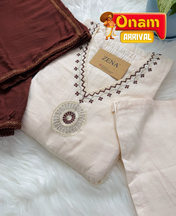 ✨ Mul Cotton Embroidered Anarkali Set ✨