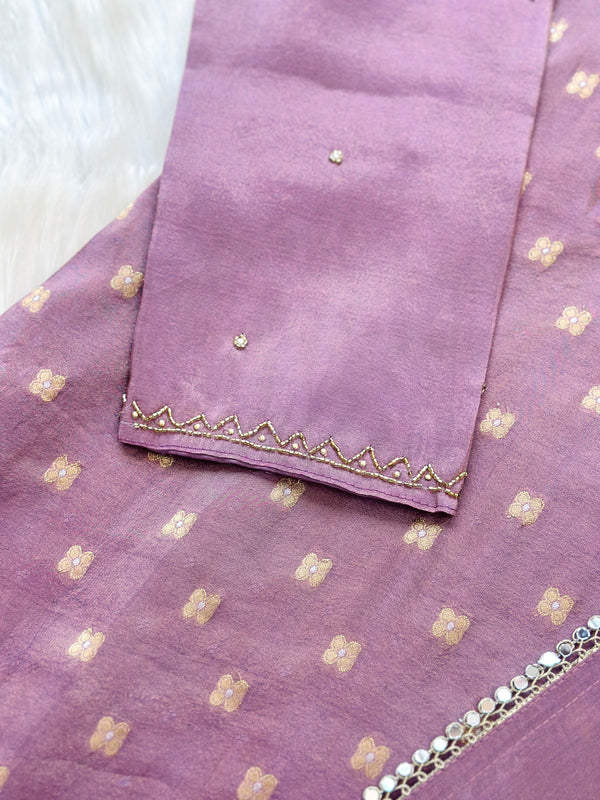 Tissue silk hand work kurti set