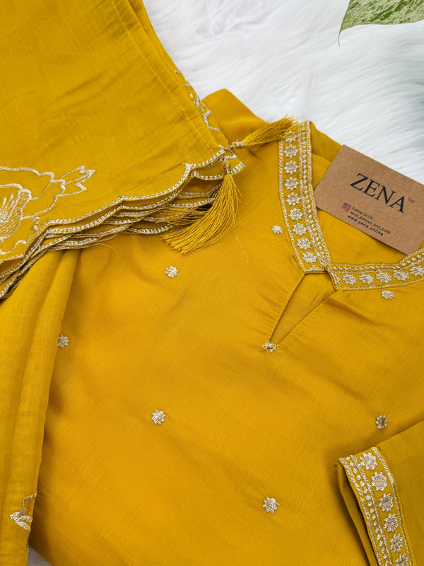 ✨ Roman Silk Embroidered Party Wear Kurti Set ✨