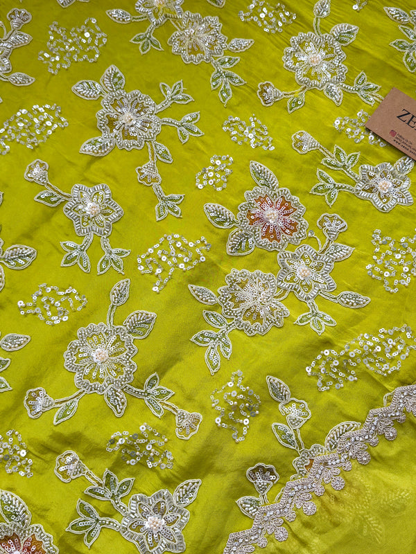 ✨ Premium Cosmo Tissue Silk Handwork Unstitched Suit ✨