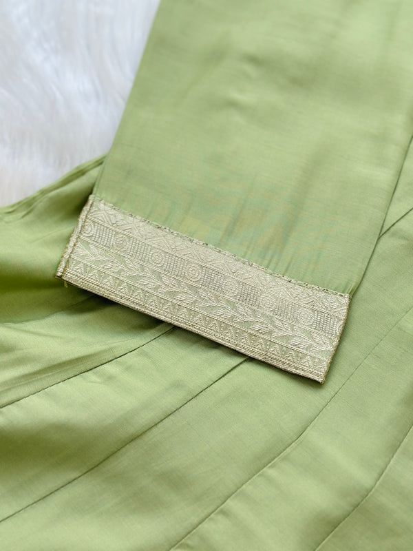 Roman silk hand work Anarkali kurti set