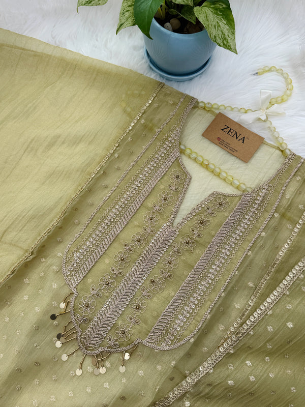✨ Tissue Silk Unstitched Partywear Suit ✨
