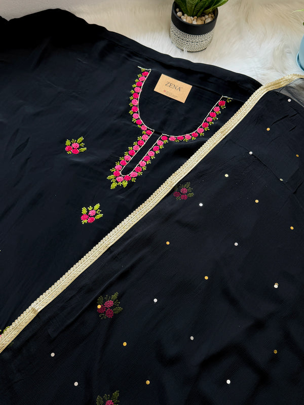 ✨ Crepe Hand-Detailed Unstitched Suit ✨