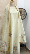 🌼✨ Onam Arrival | Linen Hand-Detailed Unstitched Suit ✨🌼