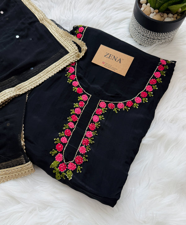 ✨ Crepe Hand-Detailed Unstitched Suit ✨