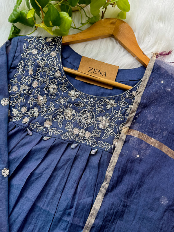 Premium Mul Chanderi Handwork Anarkali Suit – Timeless Festive Grace