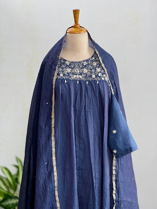 Premium Mul Chanderi Handwork Anarkali Suit – Timeless Festive Grace
