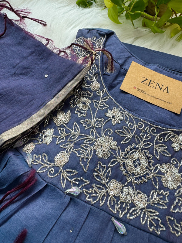 Premium Mul Chanderi Handwork Anarkali Suit – Timeless Festive Grace