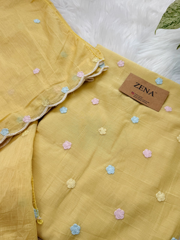 ✨ Malai Chanderi Embroidered Unstitched Suit ✨