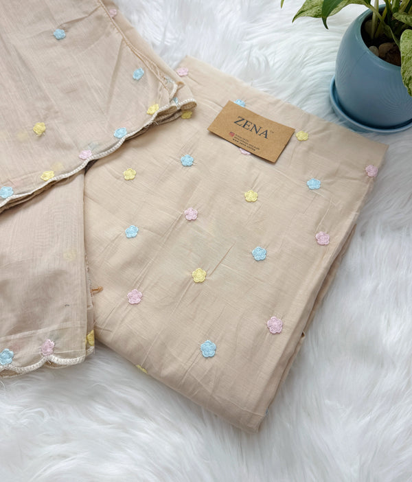 ✨ Malai Chanderi Embroidered Unstitched Suit ✨
