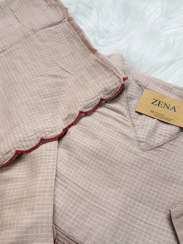 ✨ Kota Doria Embroidered Kurti Set ✨
