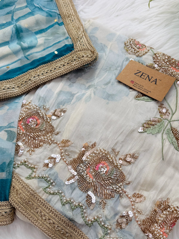 ✨ Crepe Hand-Detailed Unstitched Suit ✨
