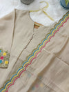✨ Mul Chanderi Embroidered A-Line Kurti Set ✨