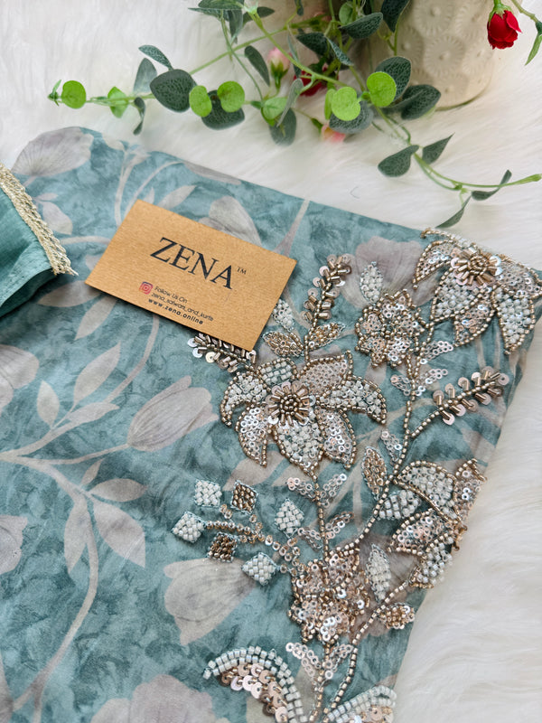 ✨ Pure Crepe Handwork Unstitched Suit ✨
