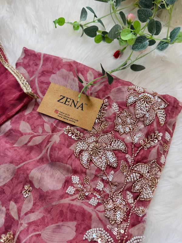 ✨ Pure Crepe Handwork Unstitched Suit ✨