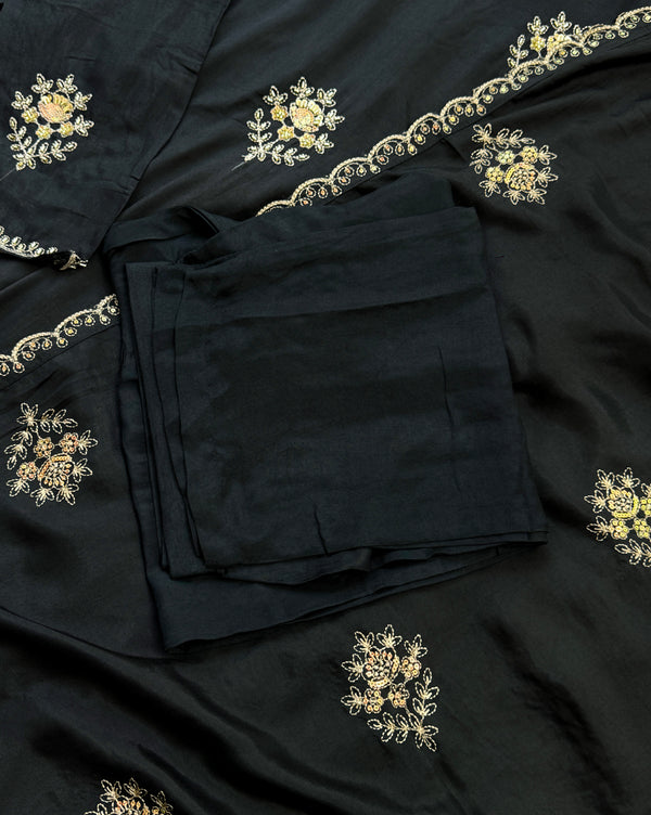 Mul chanderi handwork a-line Kurti set