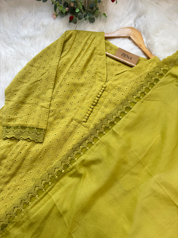 ✨ Pure Cotton Hacoba A-Line Kurti Set ✨