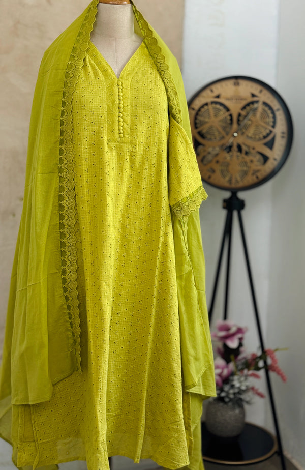 ✨ Pure Cotton Hacoba A-Line Kurti Set ✨