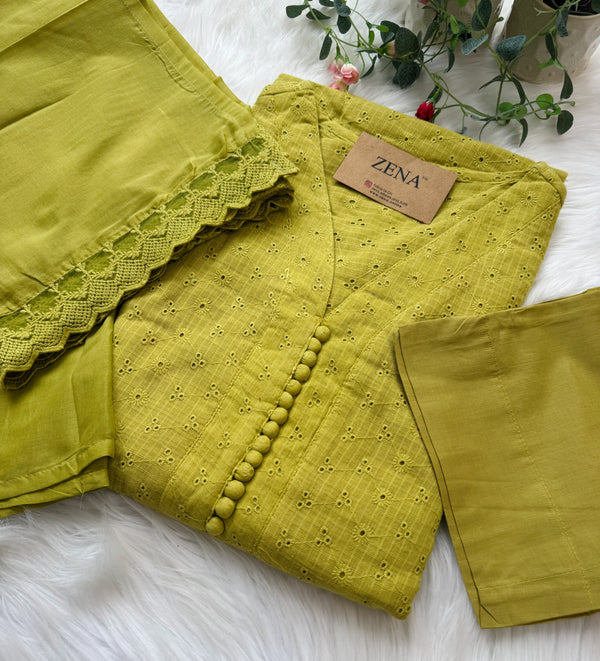 ✨ Pure Cotton Hacoba A-Line Kurti Set ✨