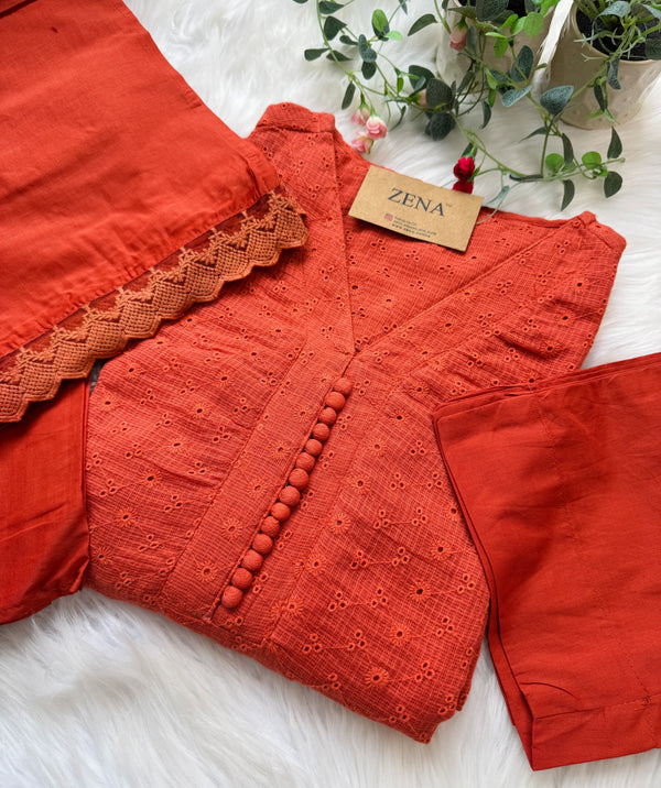 ✨ Pure Cotton Hacoba A-Line Kurti Set ✨