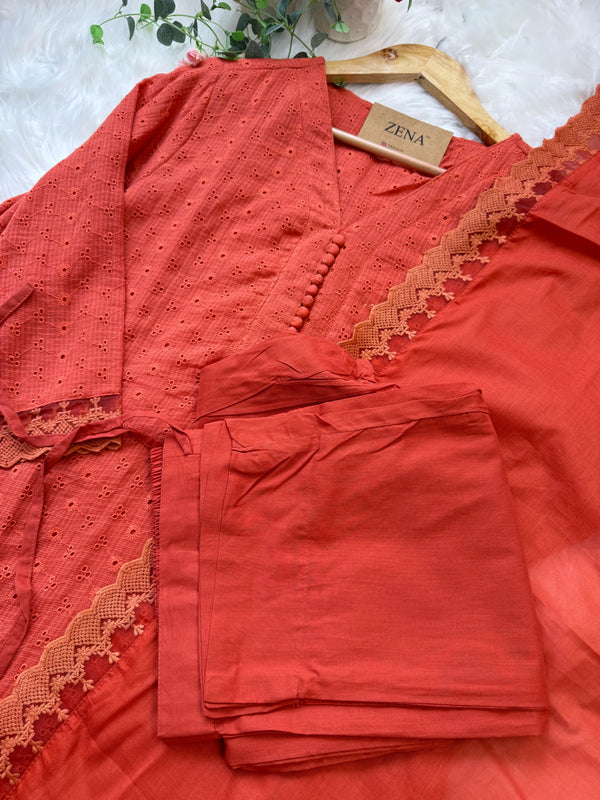 ✨ Pure Cotton Hacoba A-Line Kurti Set ✨