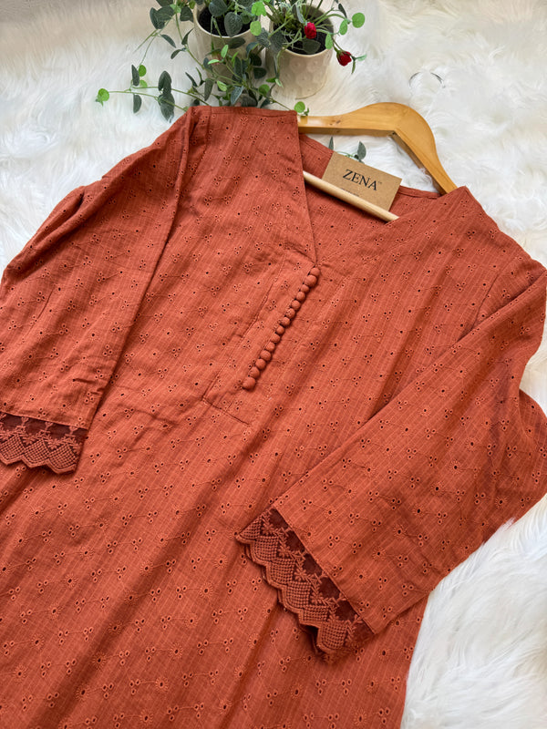 ✨ Pure Cotton Hacoba A-Line Kurti Set ✨